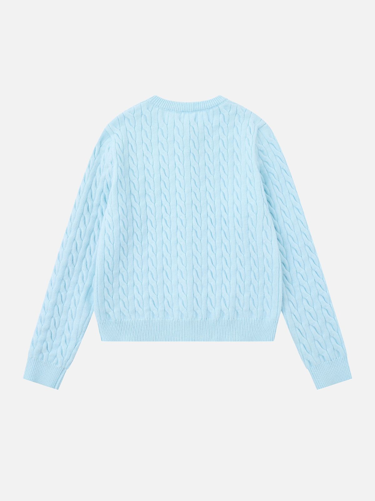 Haaura Bow Embroidered Cable Cardigan