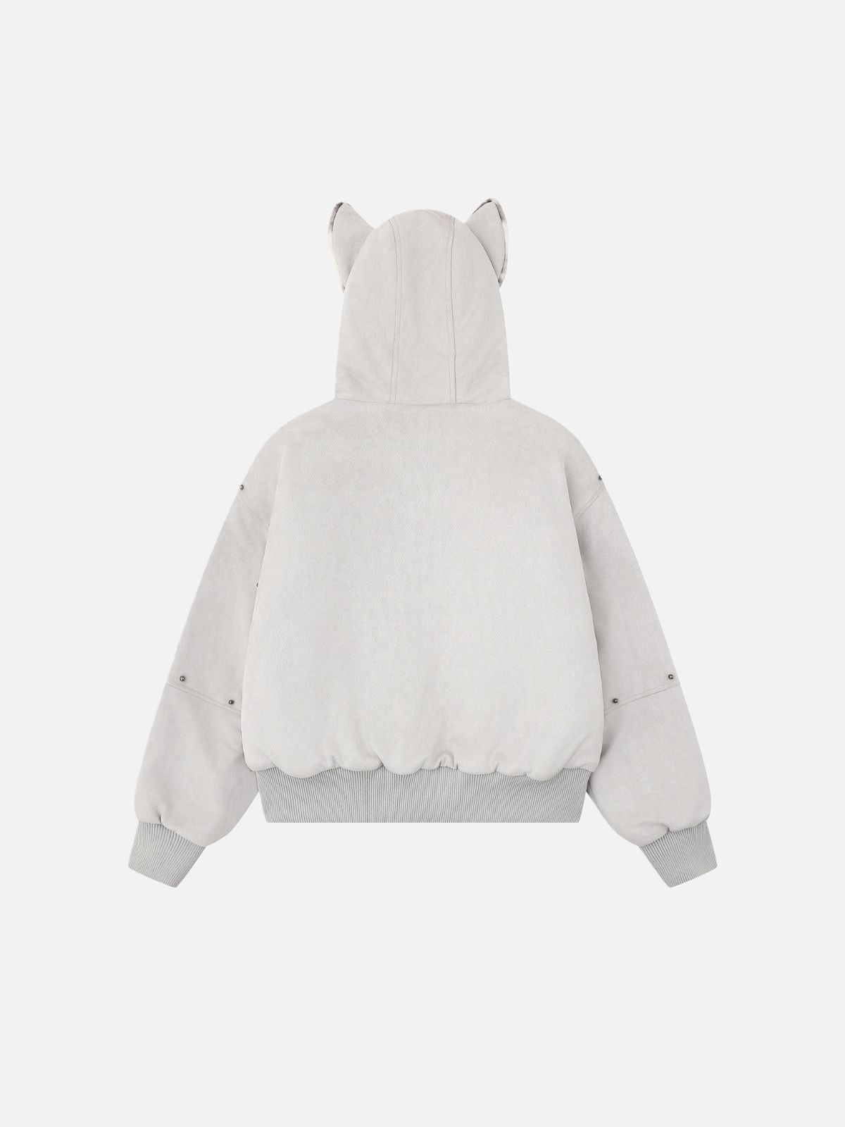 Veste à capuche zippée en peluche à oreilles d'animaux Haaura