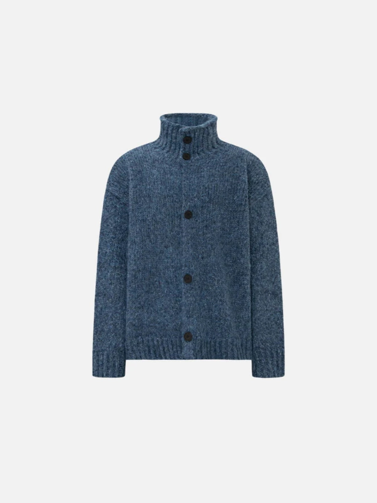 Haaura Button High Neck Knit Cardigan