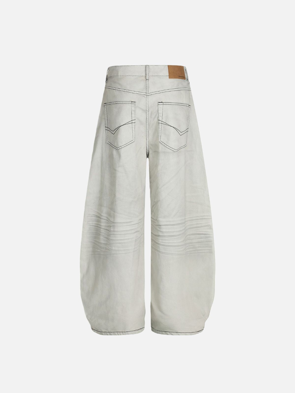 Haaura White Wide-Leg Baggy Jeans