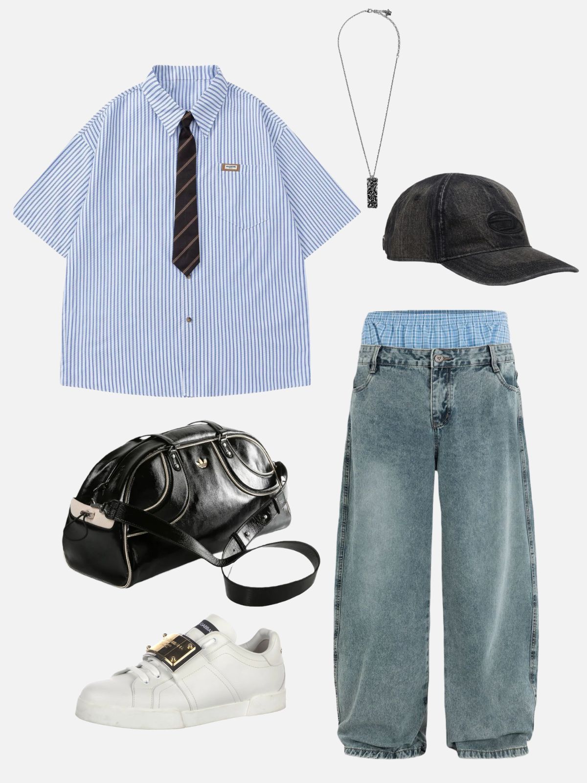 Haaura Vertical Stripes Short Sleeve Shirts