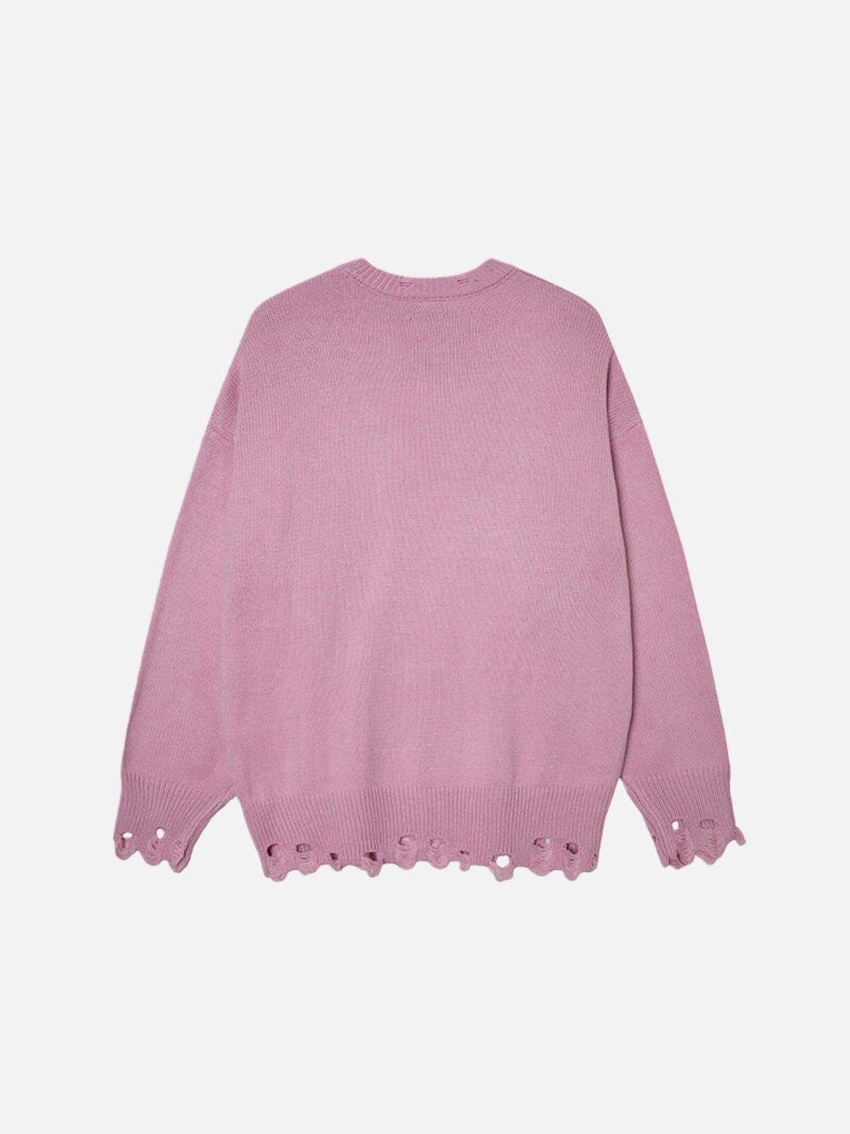 Haaura Equanimity Heart Applique Distressed Sweater