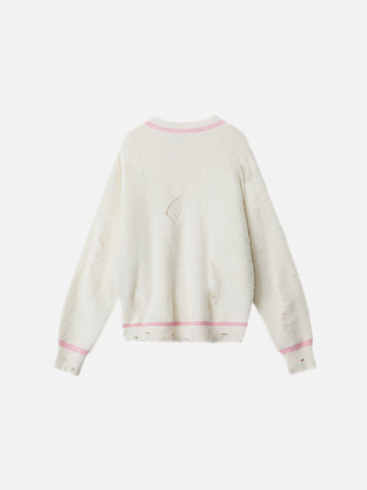 Haaura Distressed Pearl Heart Sweater