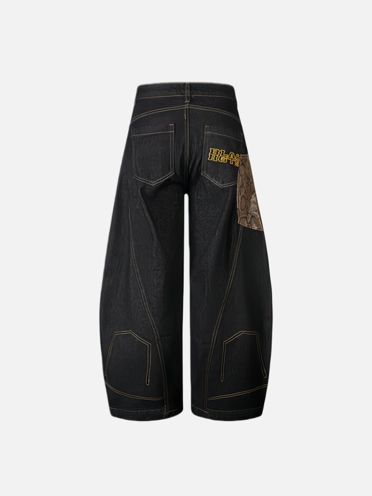 Haaura Snake Panel Baggy Jeans