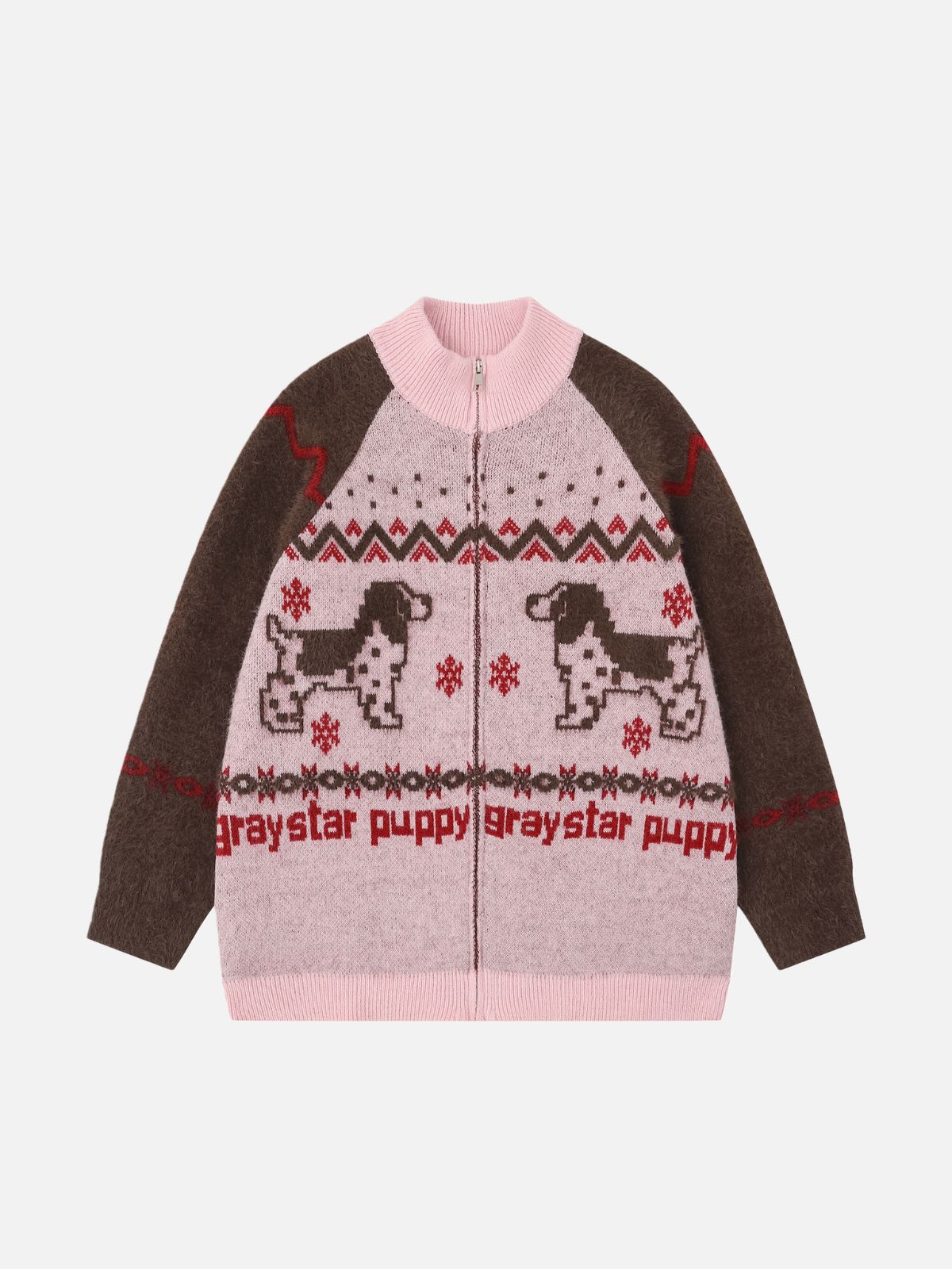 Haaura Graystar Puppy Pixel Zip Cardigan