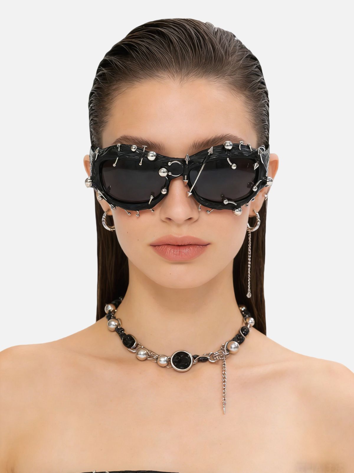 Punk Rivet-Studded Sunglasses