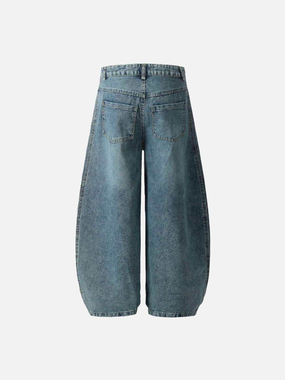 Haaura Light Blue Plaid Wide-Leg Baggy Jeans