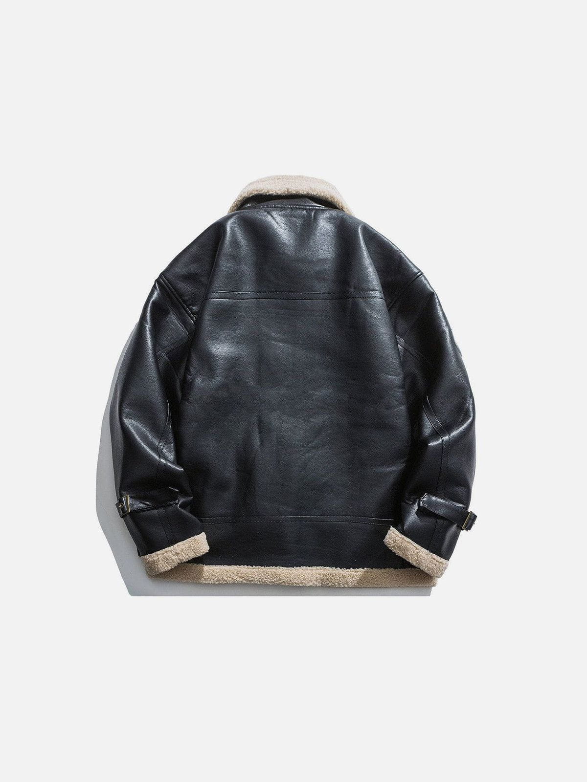 Veste Haaura à revers zippé en PU Borg