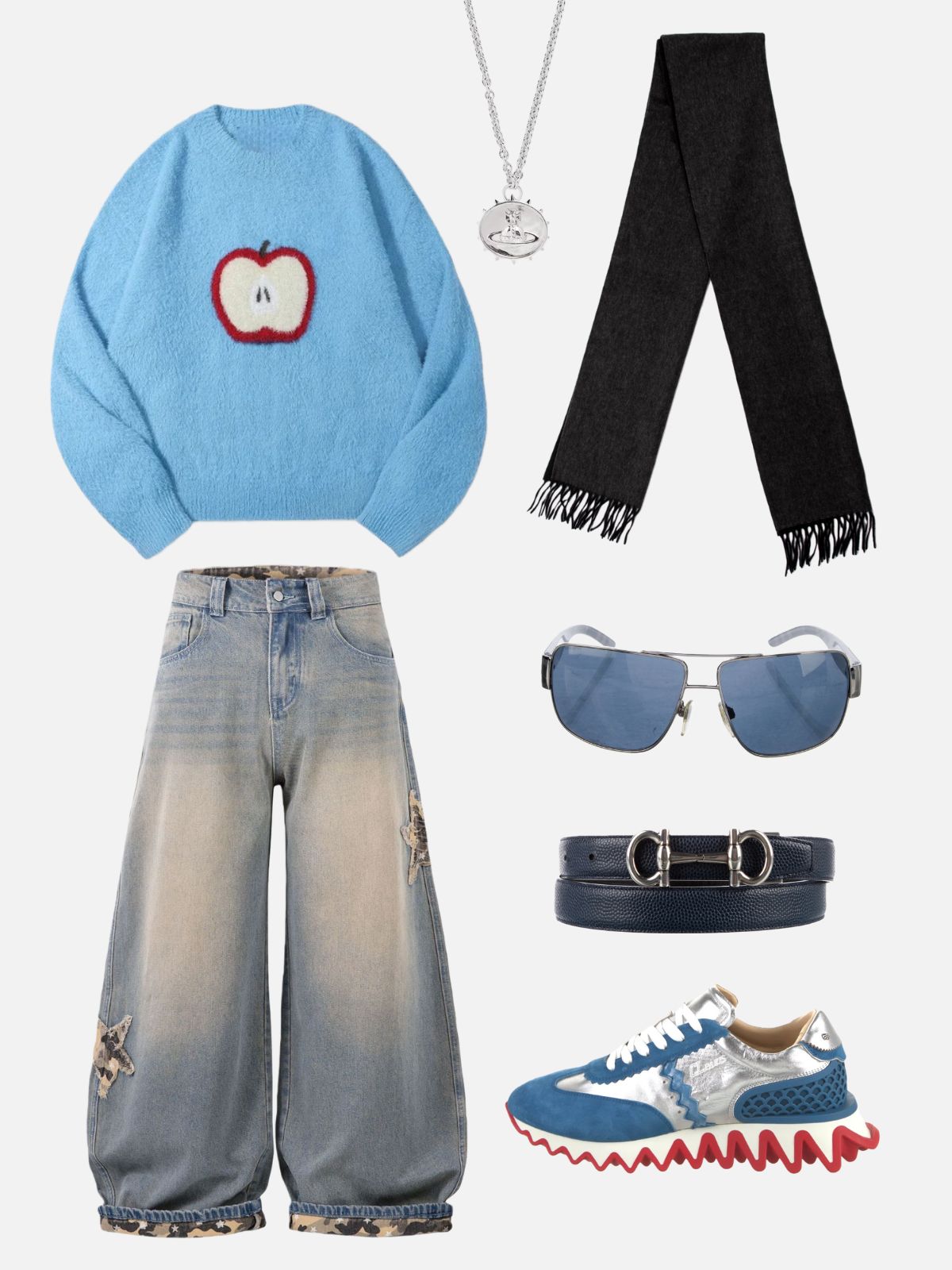 Haaura Apple Graphic Cropped Sweater