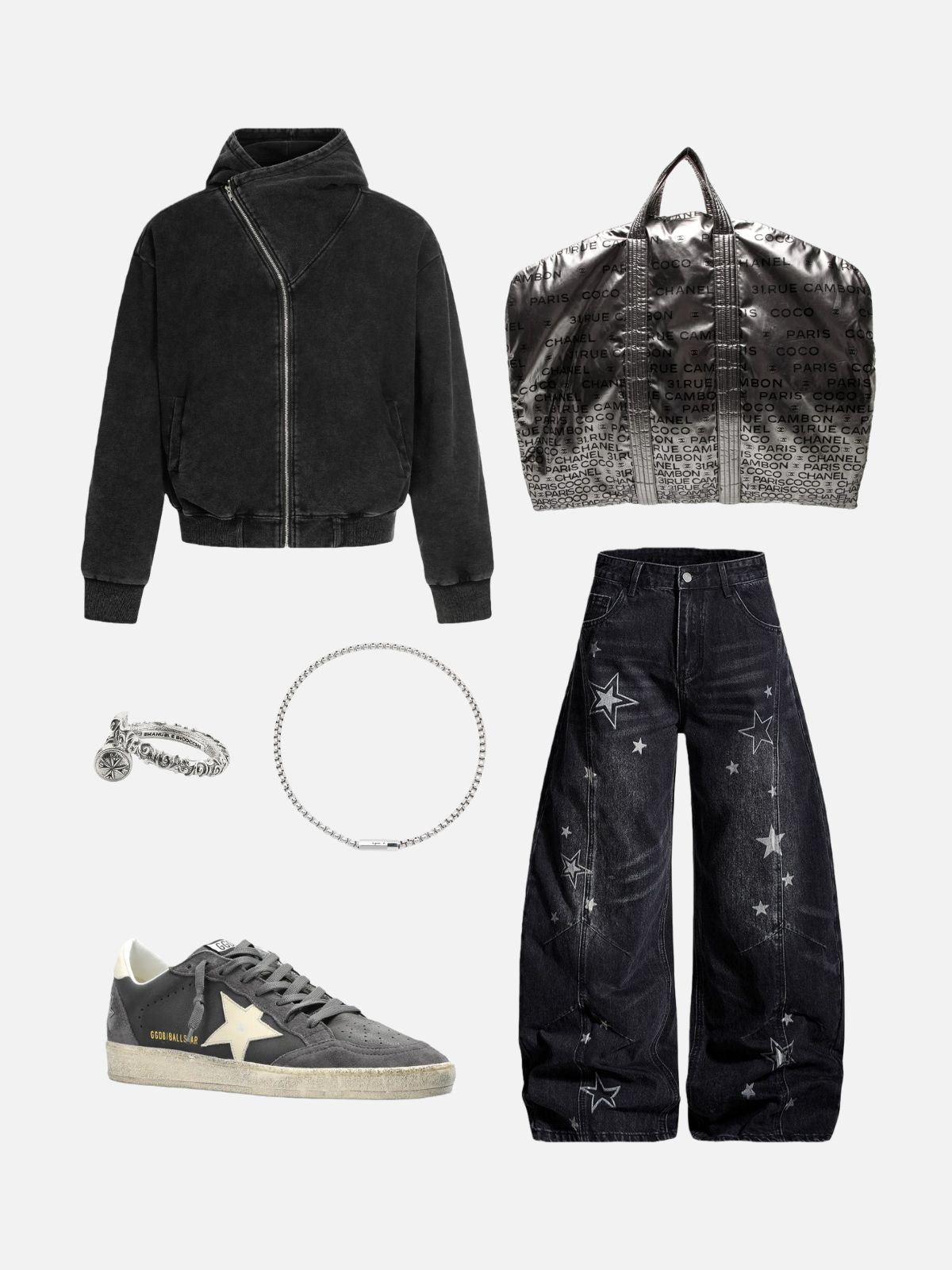 Haaura Deconstructive Boxy Zip Up Hoodie