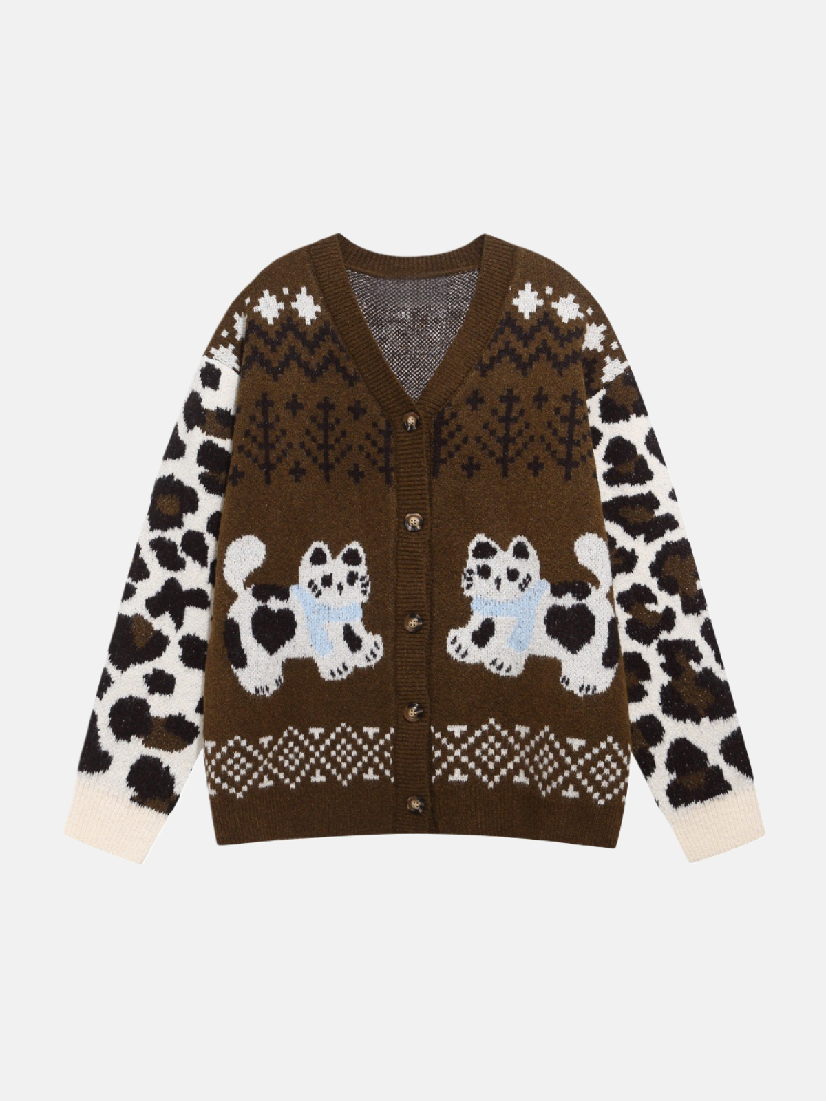Haaura Scarf Kitten Heart Knit Cardigan