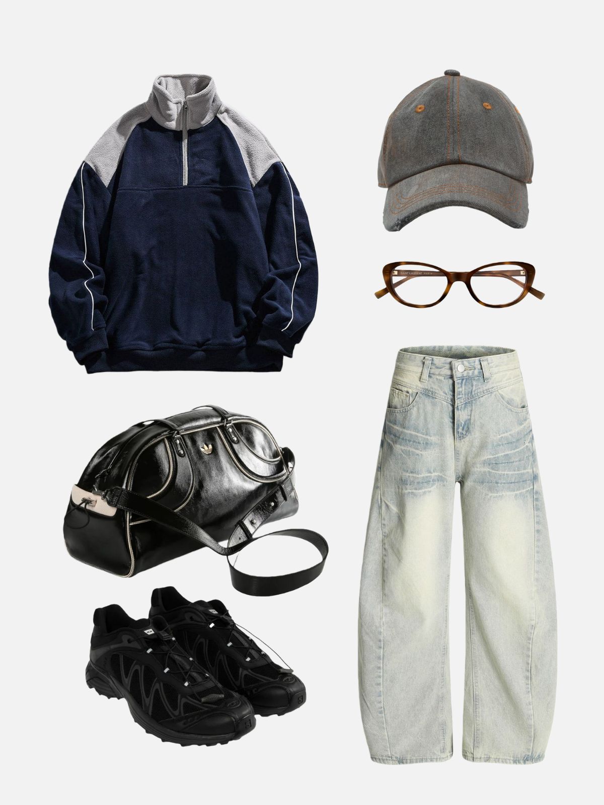 Haaura Washed Barrel Jeans