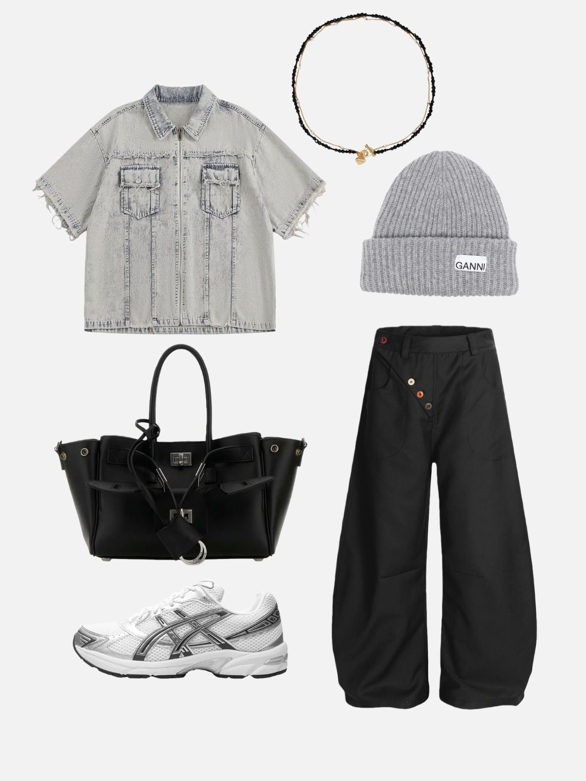 Haaura Fringe Denim Zip Up Shirt