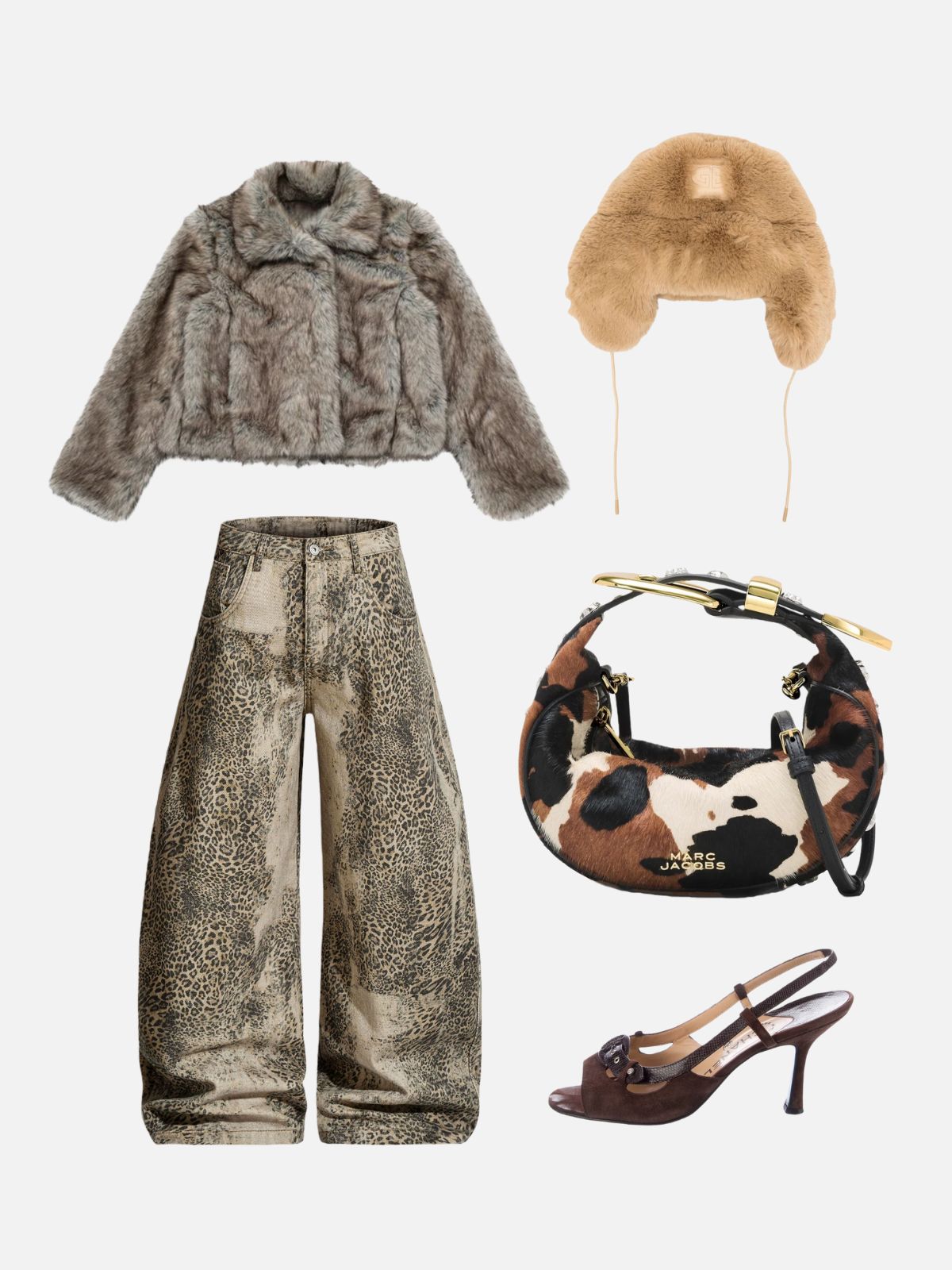 Haaura Faux Fur Cropped Coat