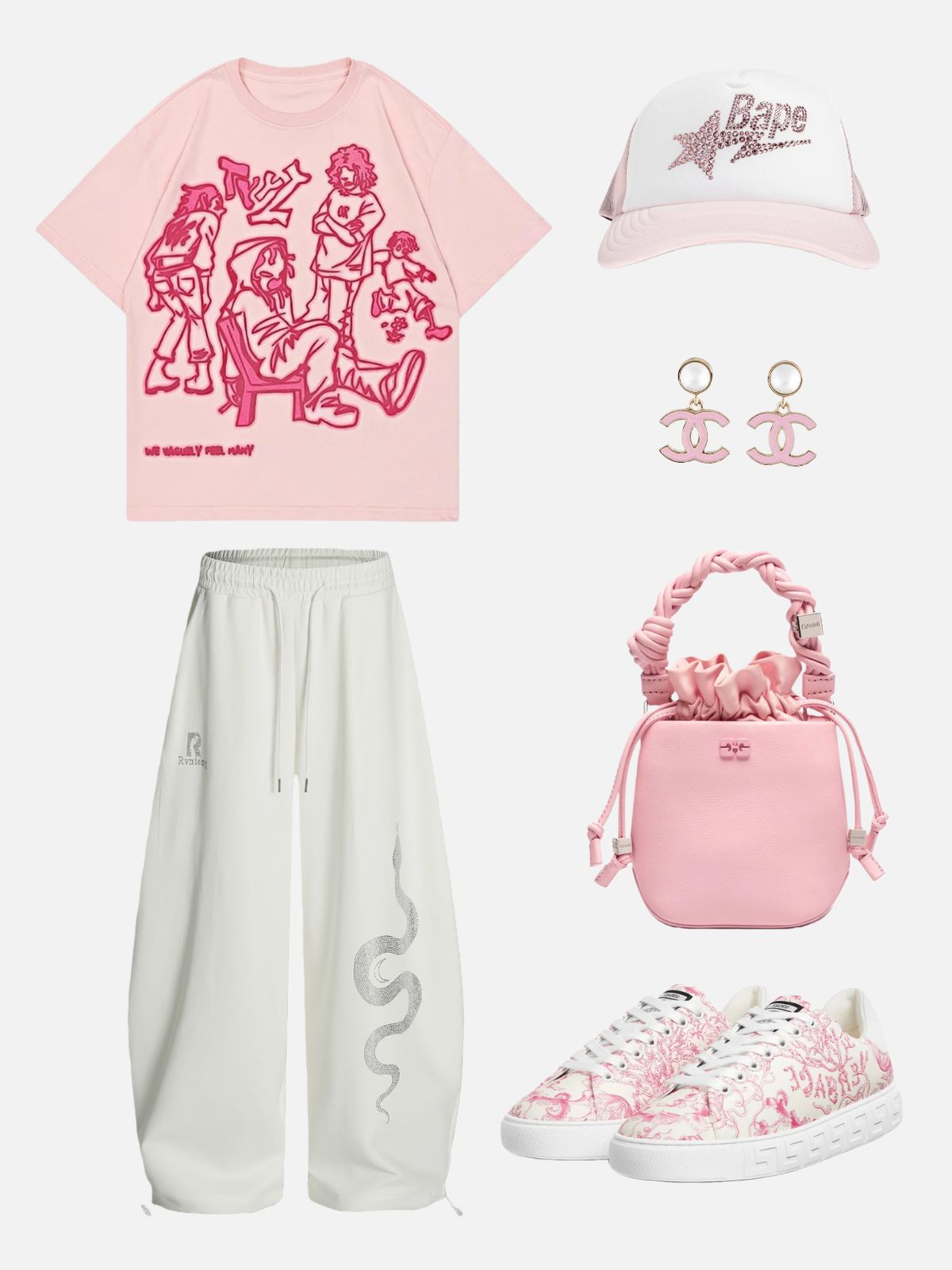 T-shirt graphique Haaura Cartoon Line Character
