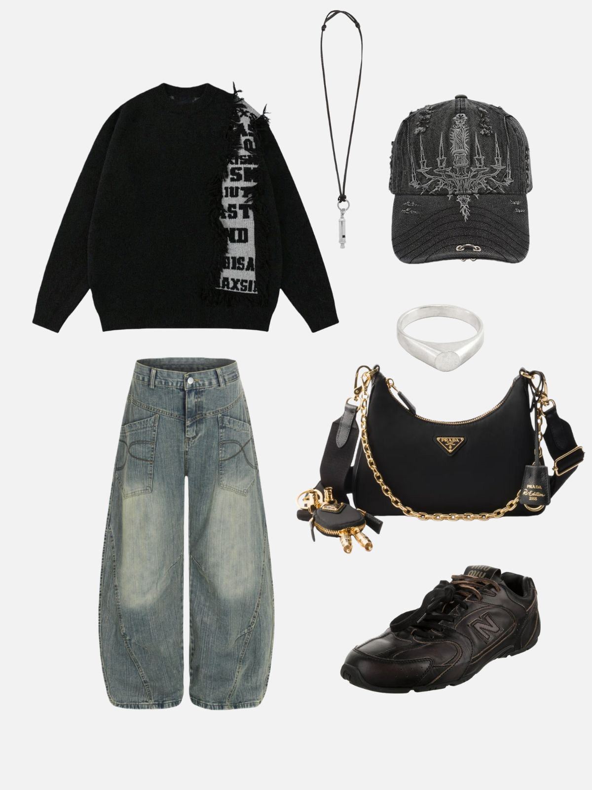 Haaura Pocket Baggy Barrel Jeans