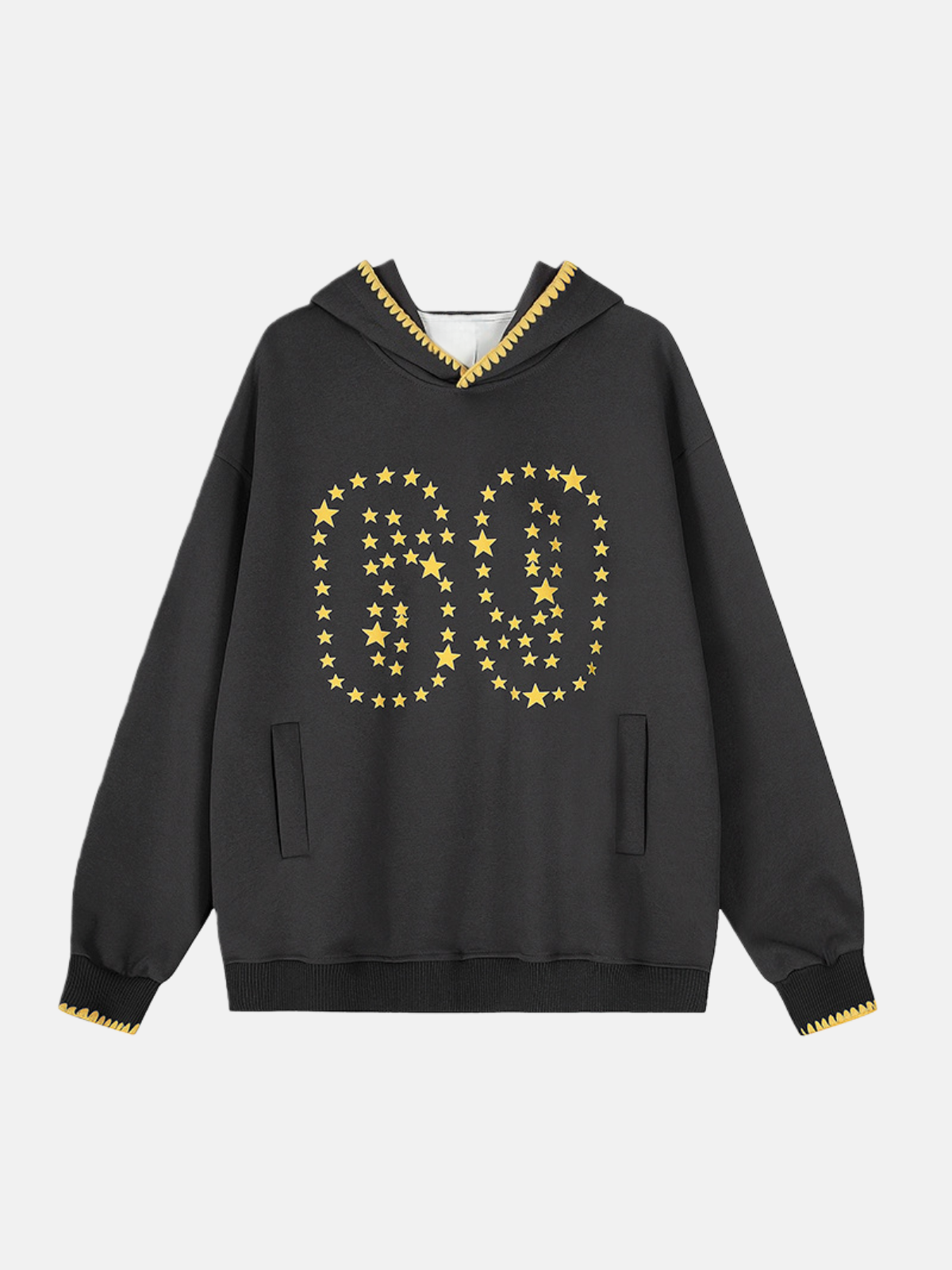 Haaura Star Number Print Pullover Hoodie