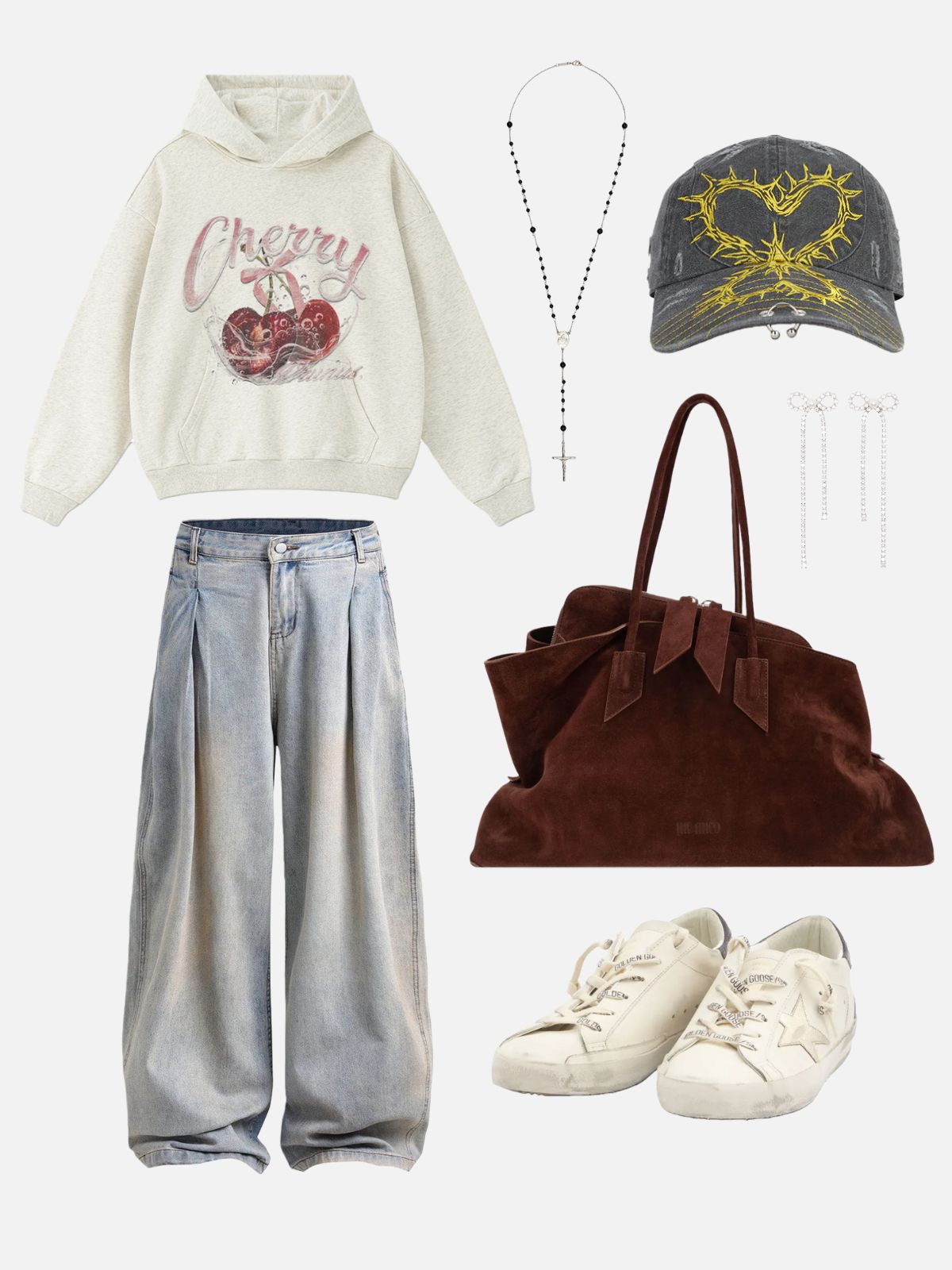 Haaura Pleated Baaggy Jeans