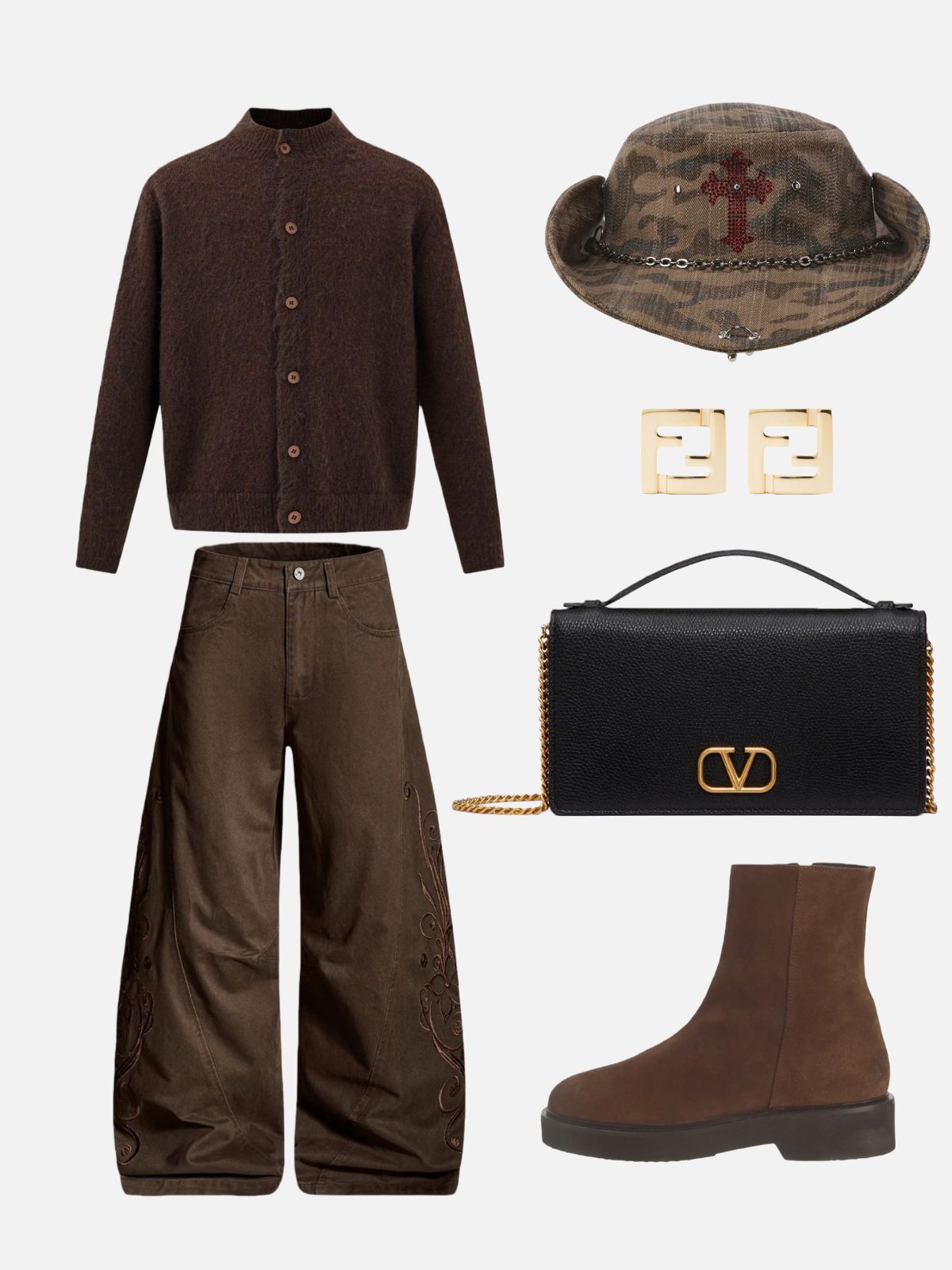 Gilet à col montant et boutons en bois Haaura
