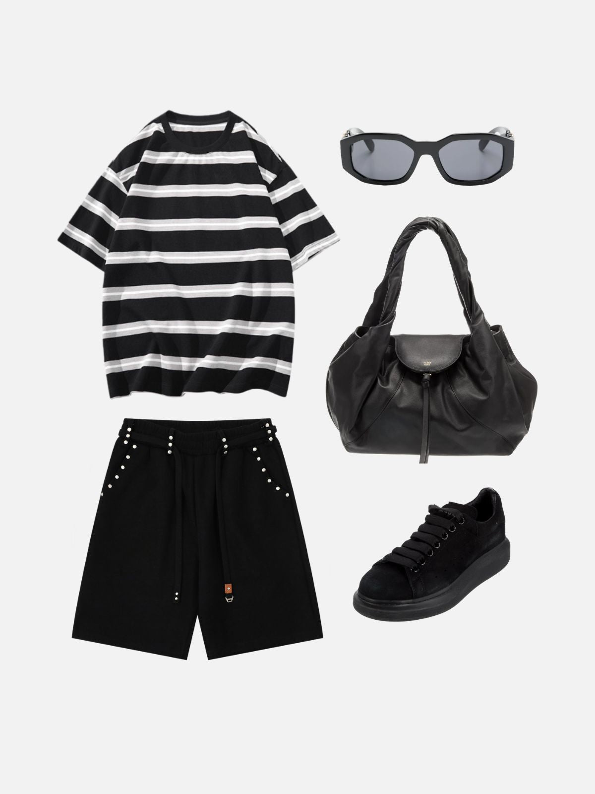 Haaura Strap Studded Shorts