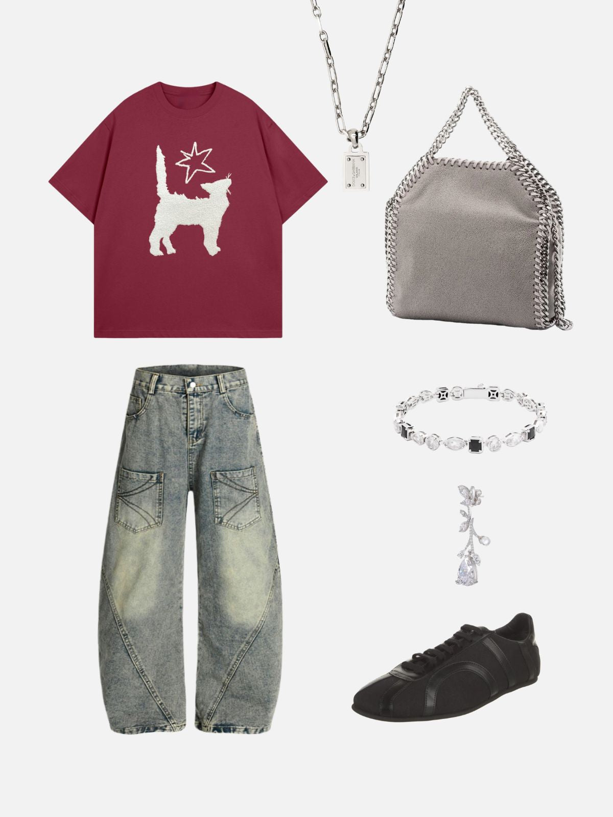 Haaura Fuzzy Cat Star Tee