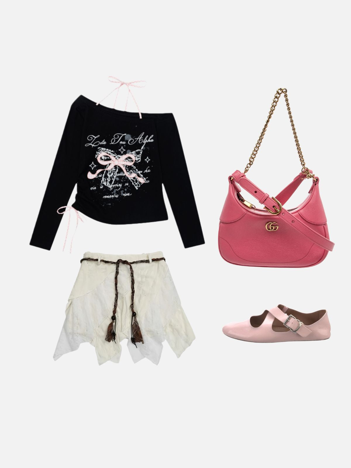 Haaura Lace Layered Asymmetrical Skirt