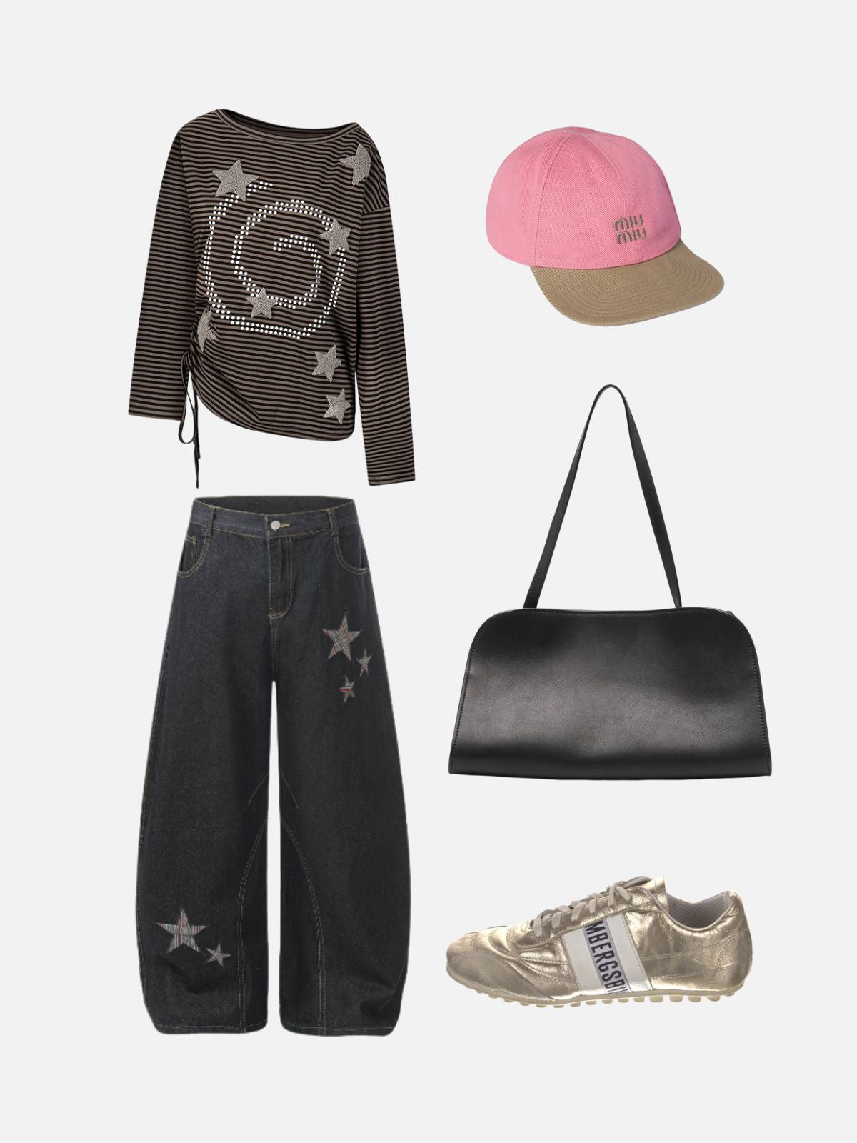 Haaura Star Patch Stripe Long Sleeve Tee