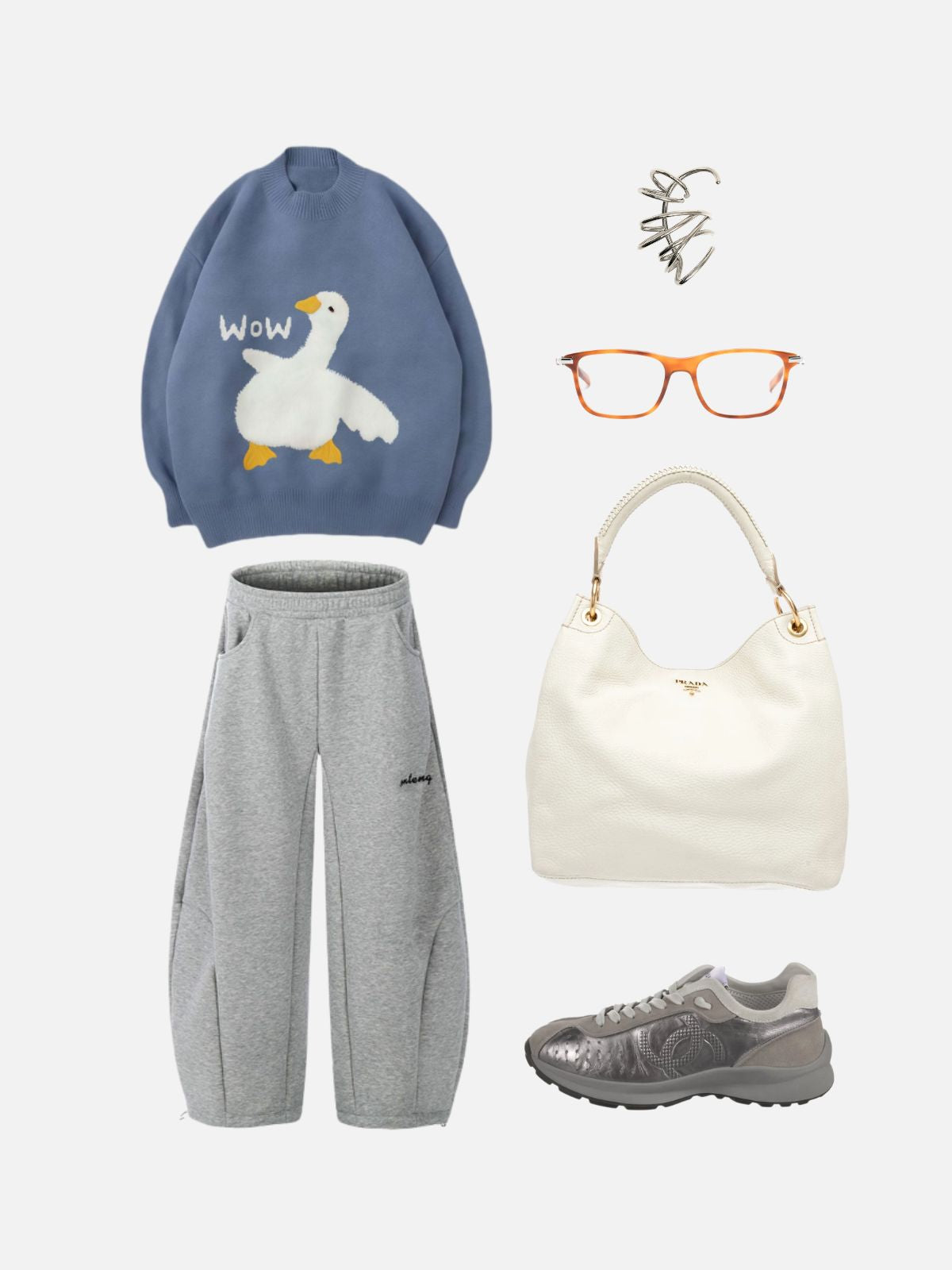 Haaura Wow Goose Graphic Sweater
