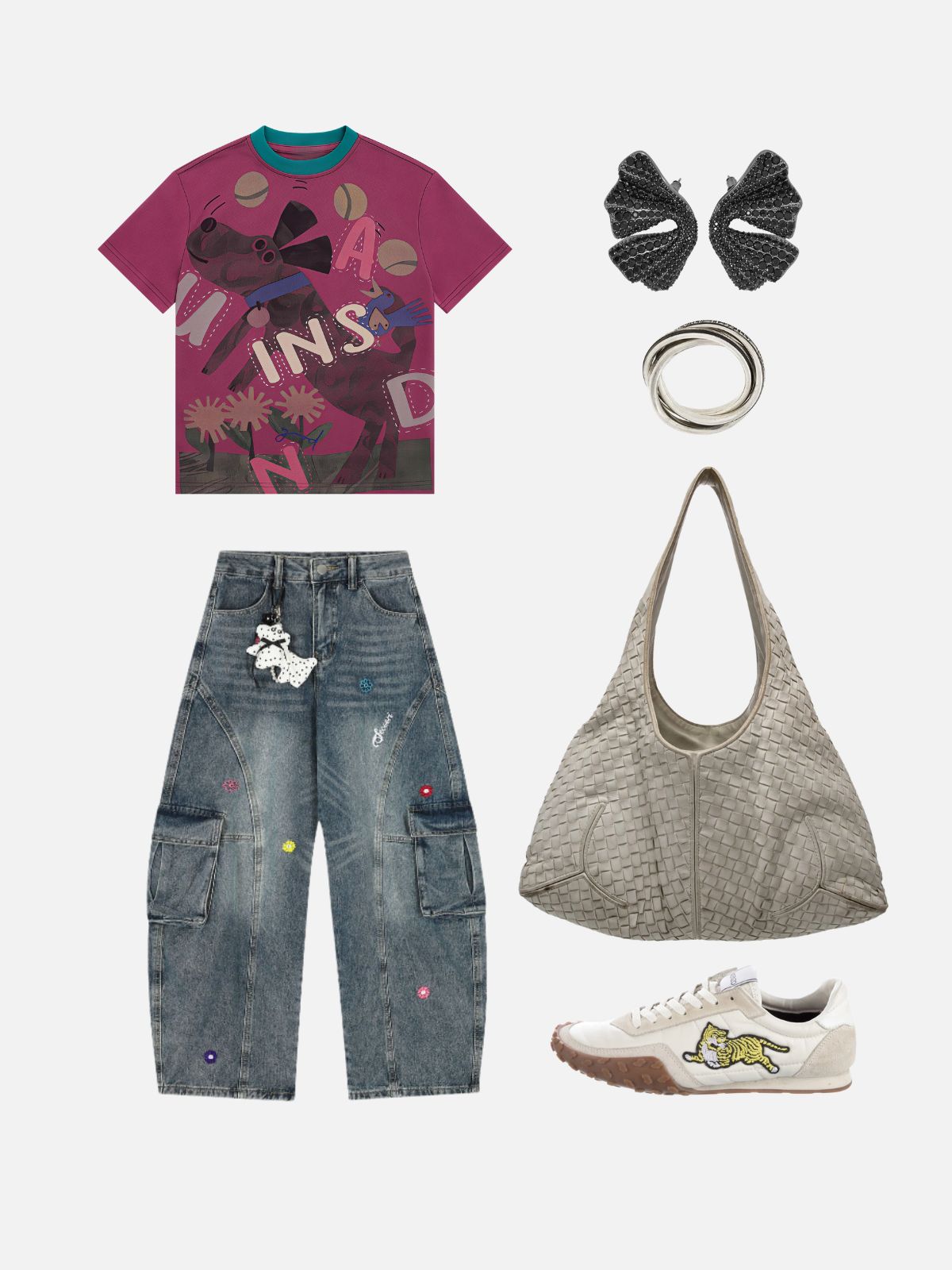 Haaura INS Cartoon Dog Tennis Print Tee