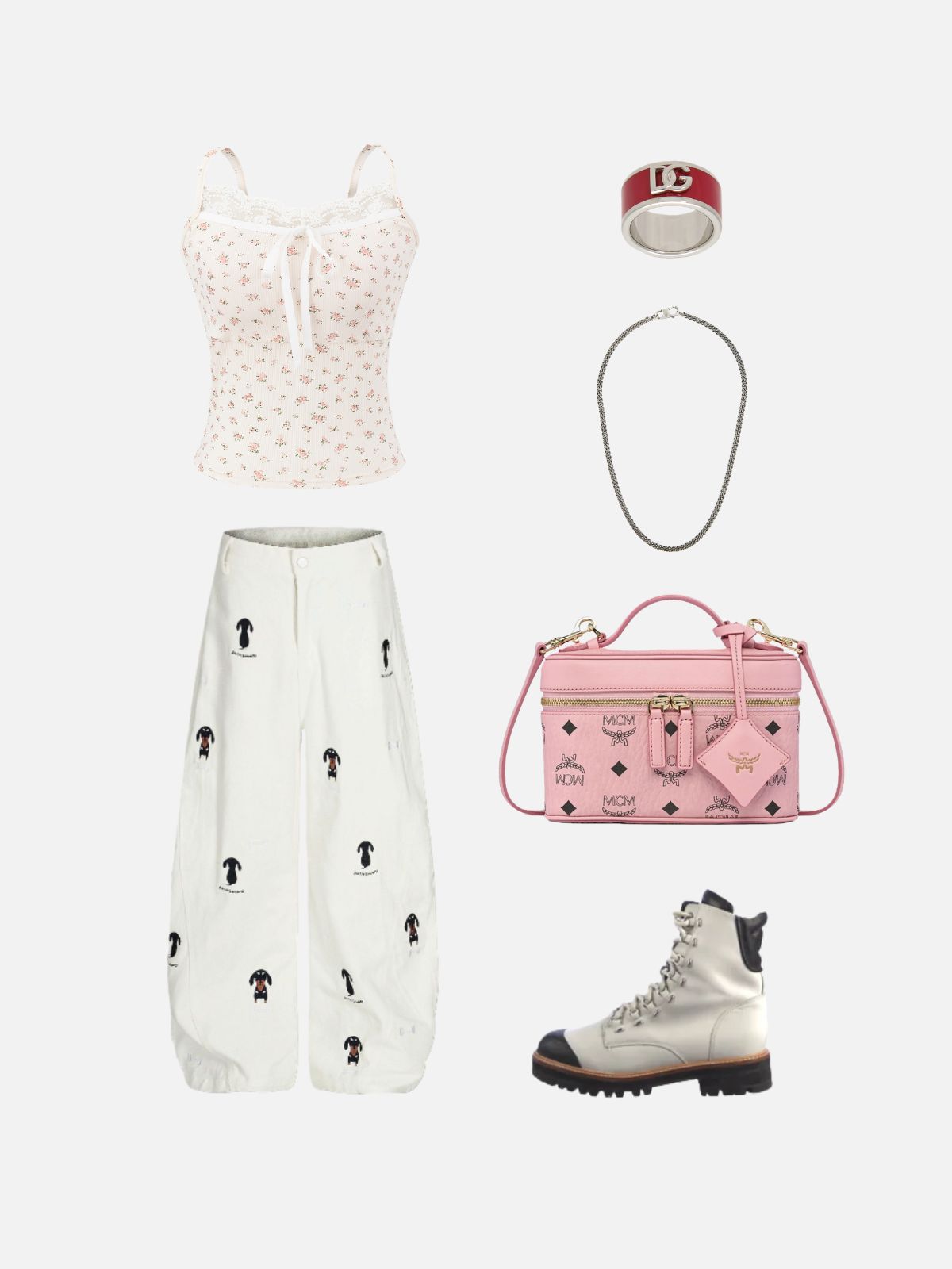 Haaura Floral Lace Tie Front Cami Top