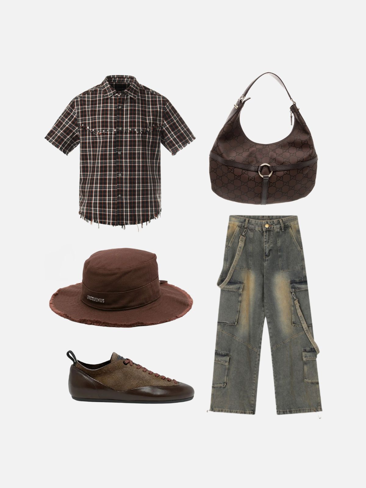 Haaura Boxy Plaid Short Sleeve Shirt