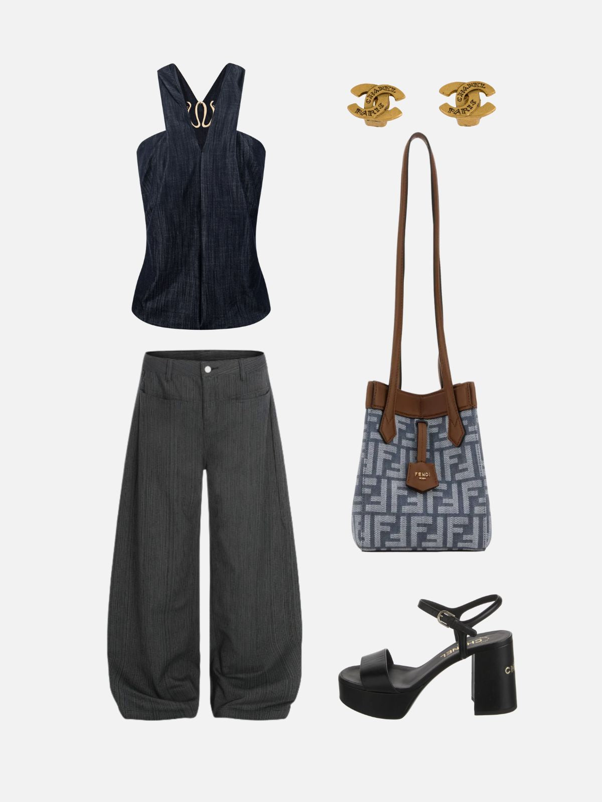 Haaura Denim Halter Top