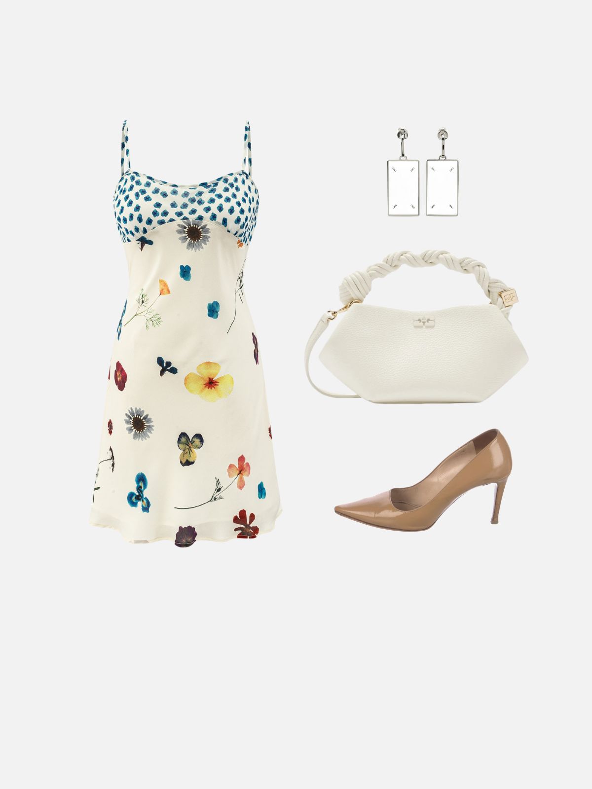 Haaura Multi Floral Polka Dot Slip Dress