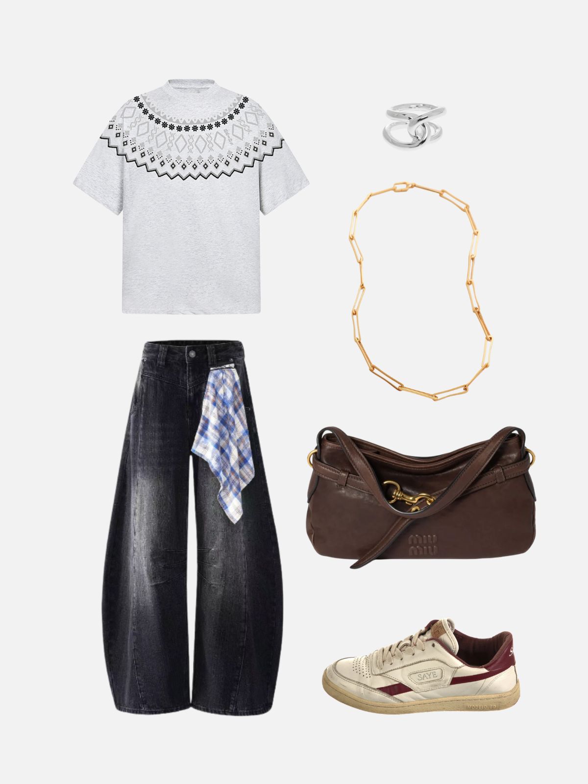 Haaura Ethnic Jacquard Short Sleeve Tee