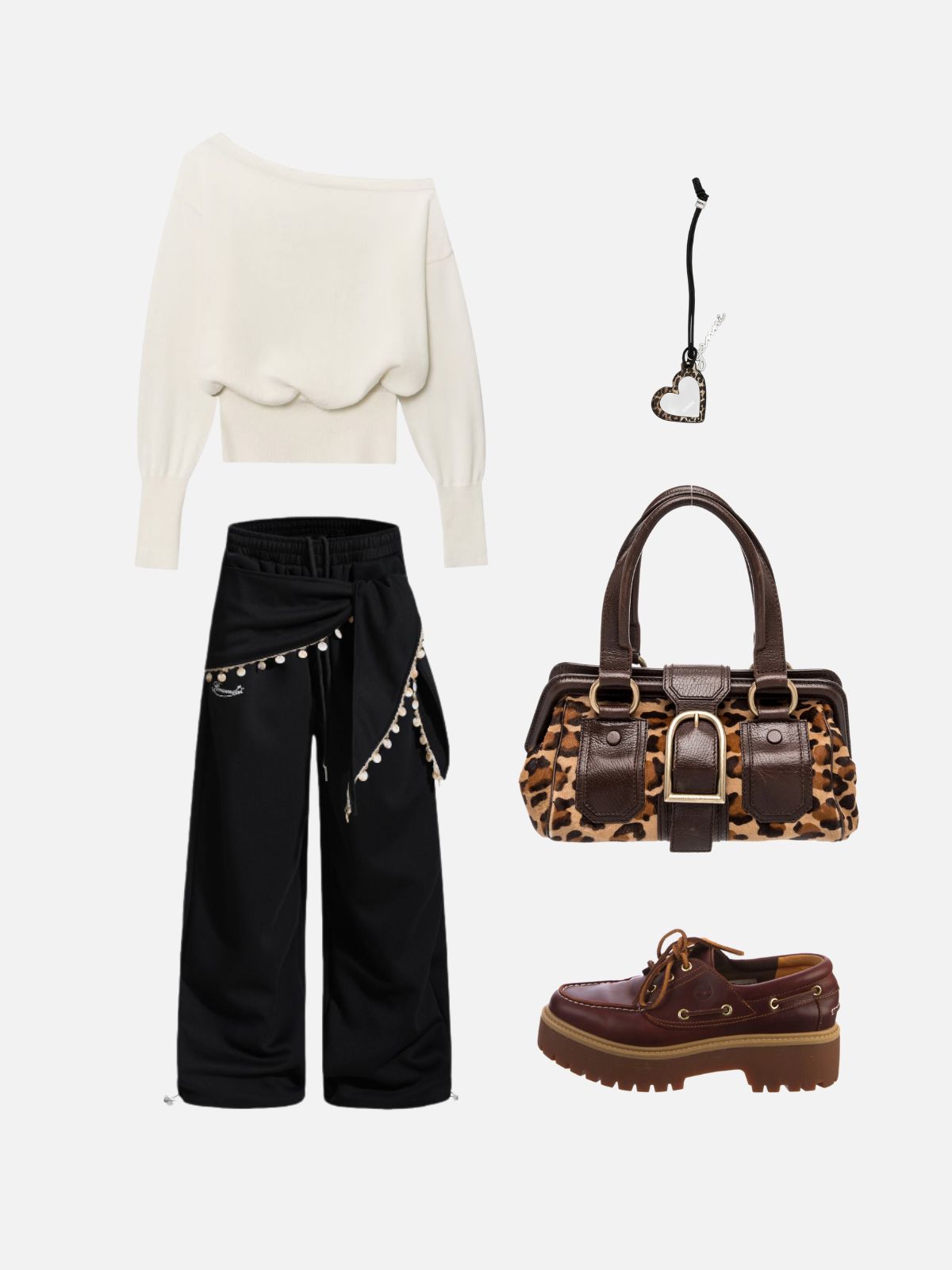 Haaura Asymmetric Off-Shoulder Knit Sweater