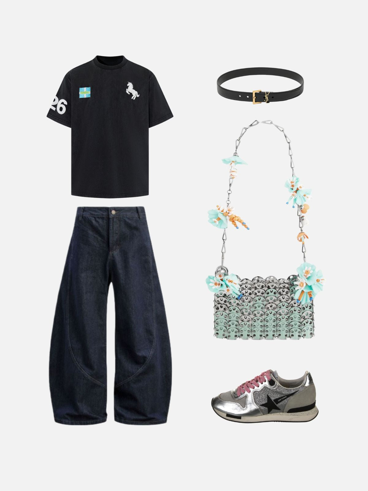 Haaura Washed Horse Embroidered Tee