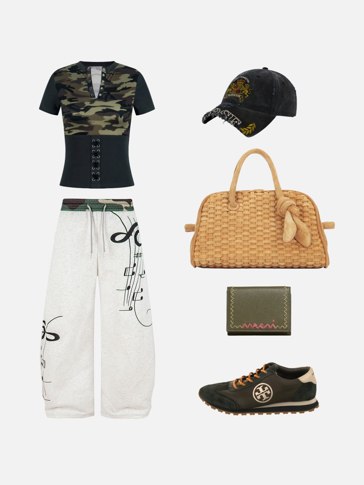 Haaura CAMO Waist Baggy Barrel Sweatpants