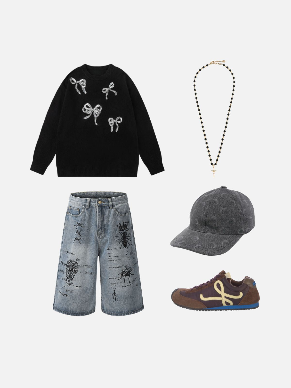 Haaura Bee Crown Graphic Washed Jorts