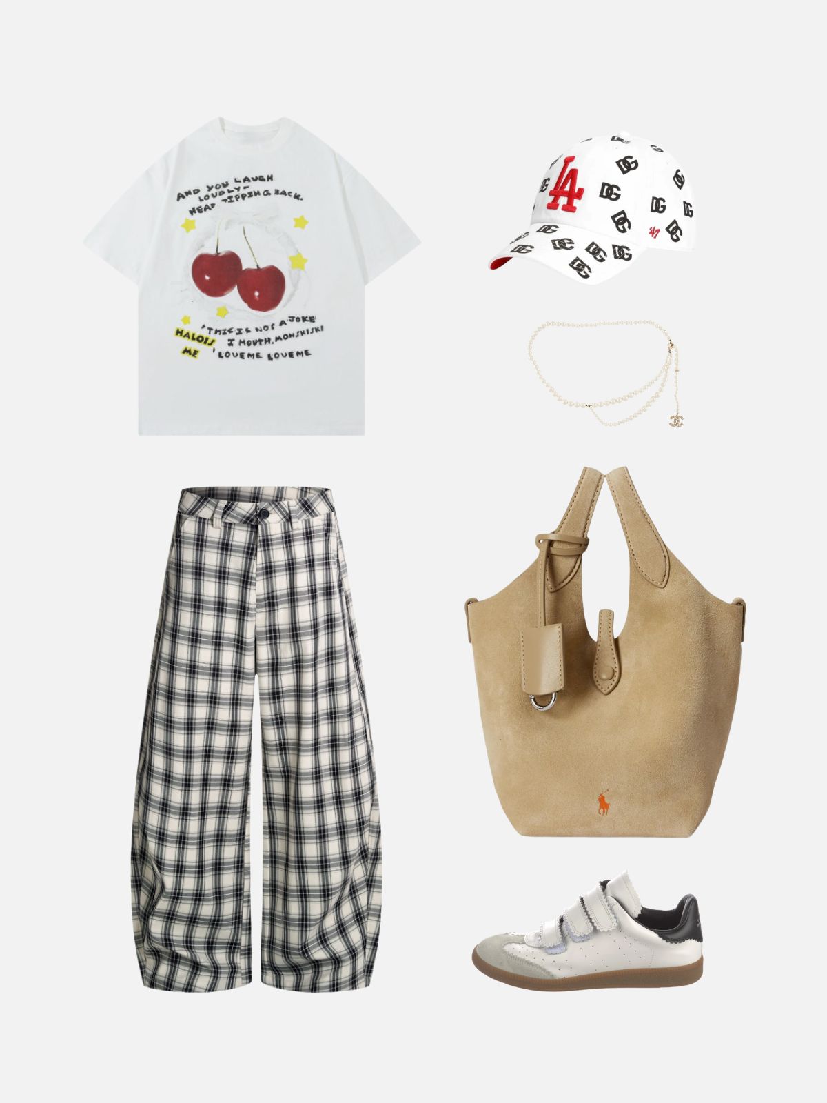 Haaura Plaid Baggy Barrel Pants
