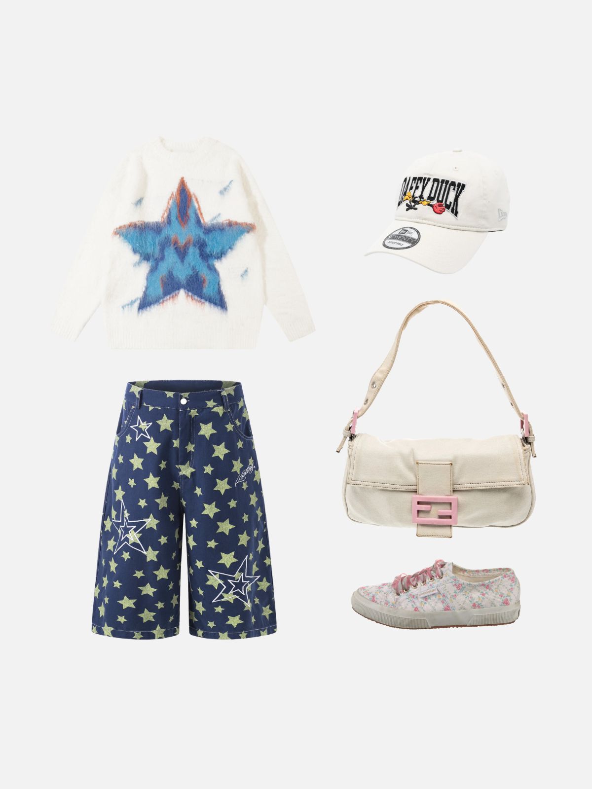 Haaura Star Print Baggy Jorts