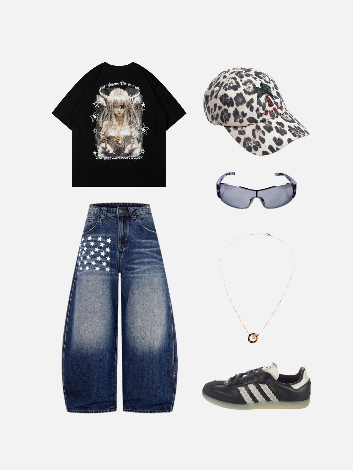 Haaura Oversized Vintage Anime Girl Graphic Tee