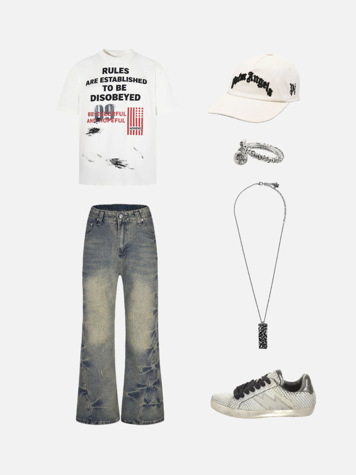 Haaura Slogan Paint Splatter Graphic Tee
