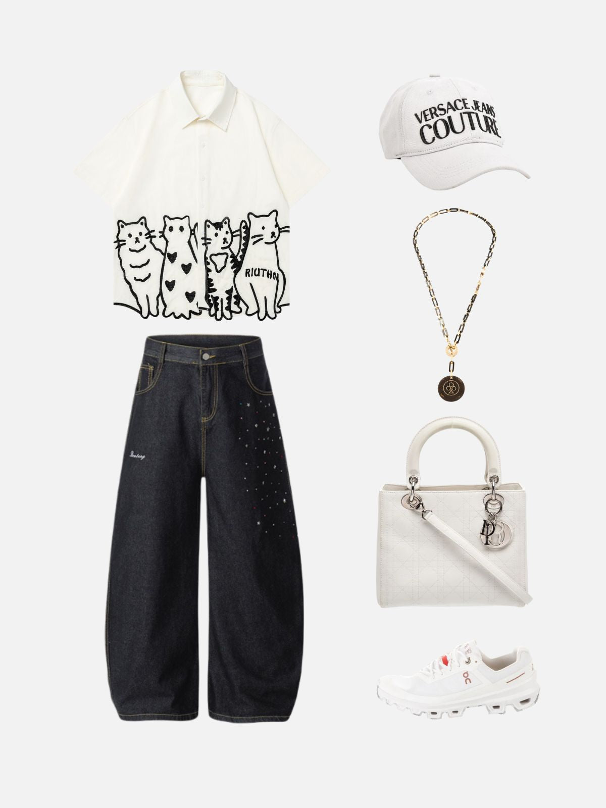 Haaura Cat Print Shirt