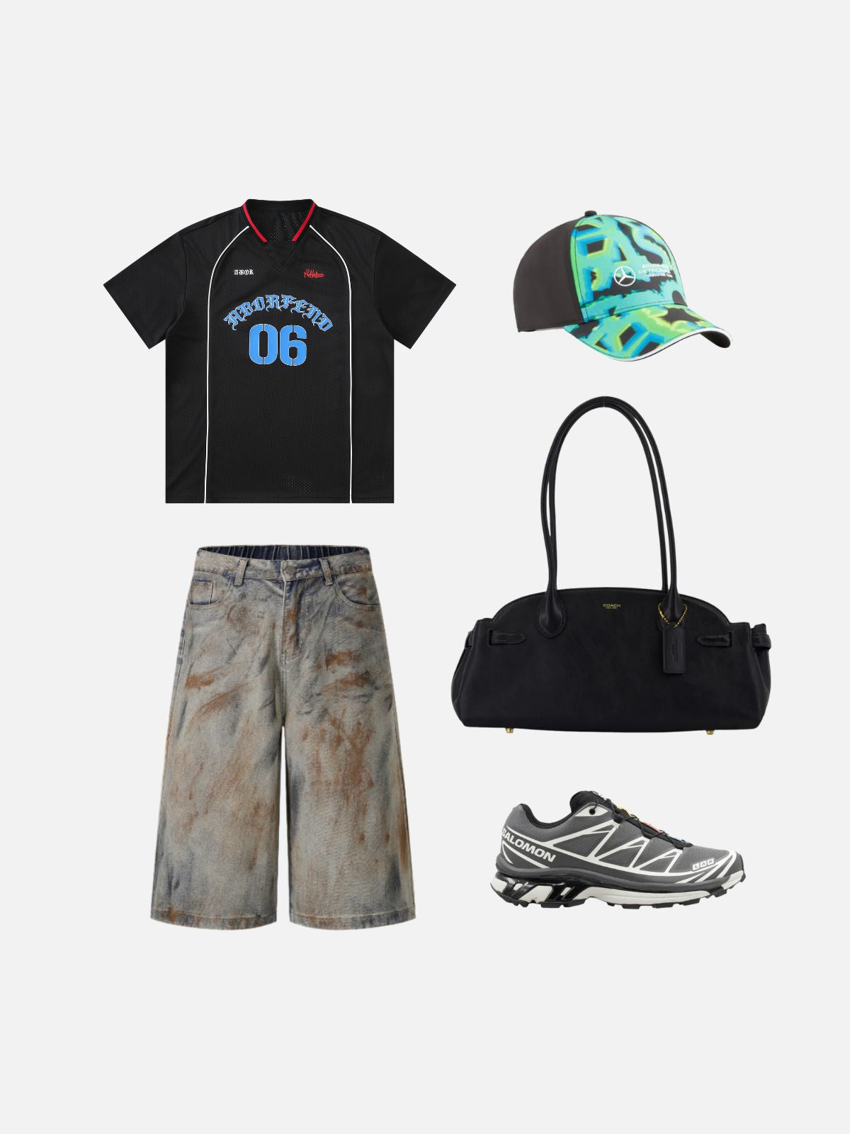 Haaura Retro Soccer Jersey Mesh Paneled Ringer Tee