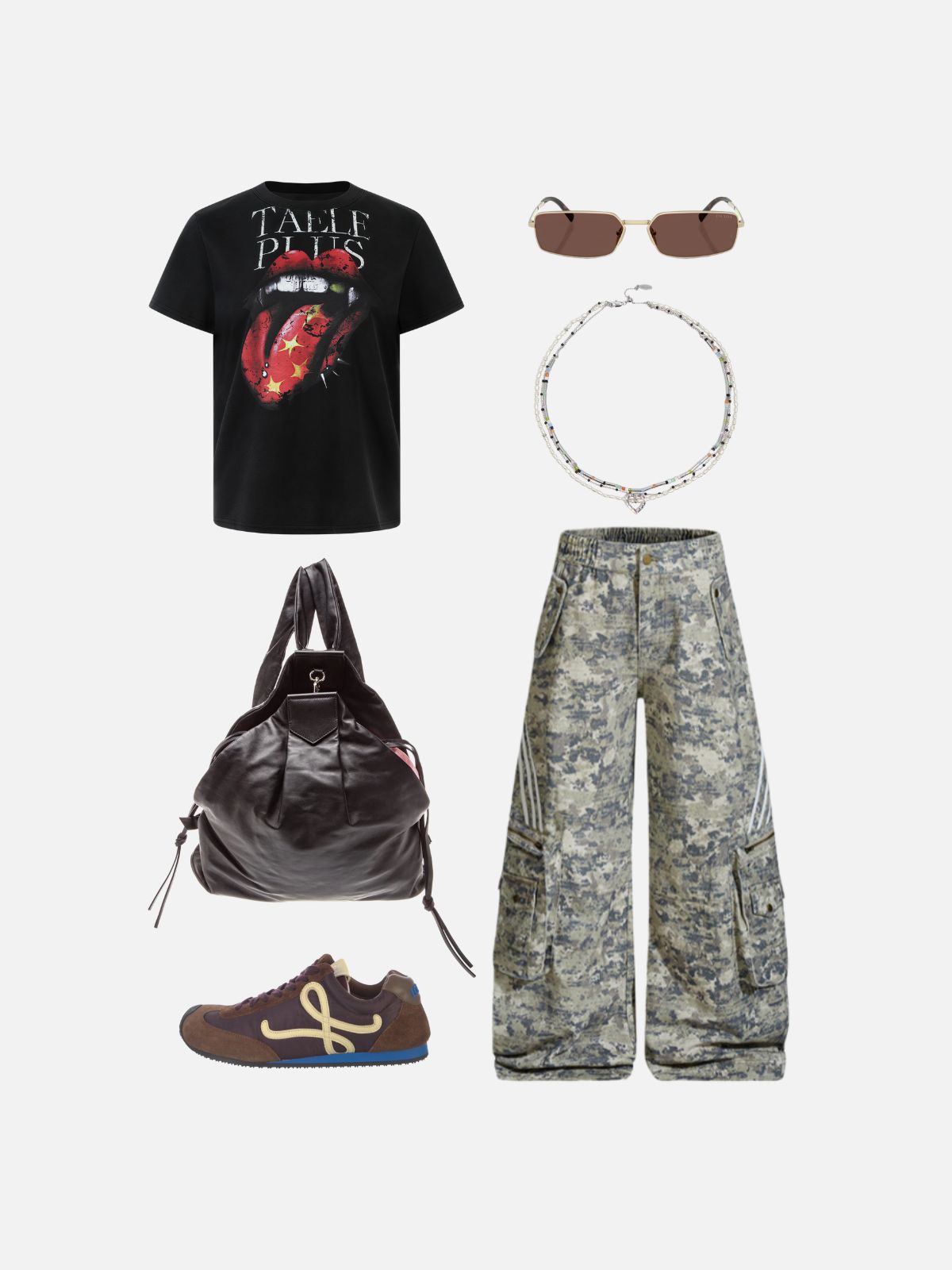 Haaura Vintage Washed Lips & Spikes Tee