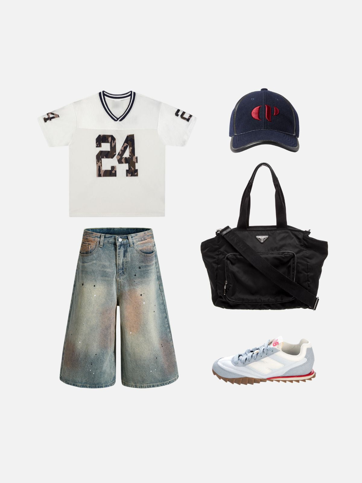 Haaura Baggy Distressed Mud Dye Jorts