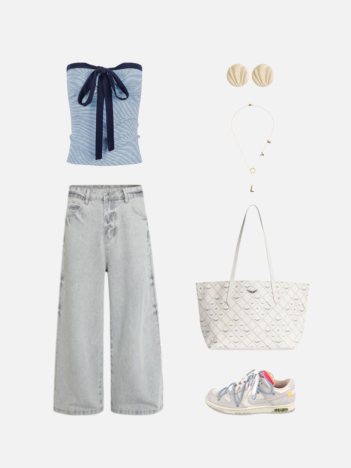 Haaura Tie Front Striped Tube Top
