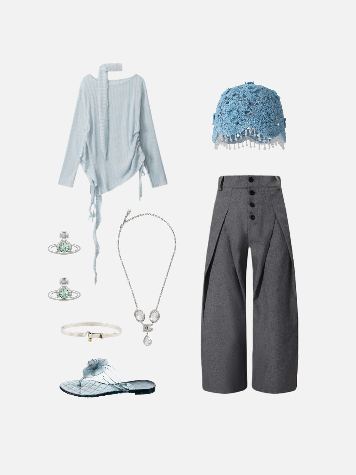 Haaura Crochet Crystal Tassel Hat