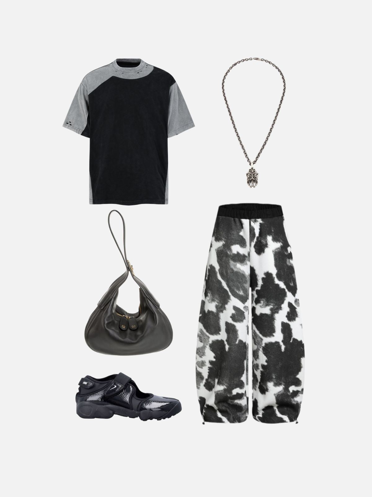 Haaura Deconstructed Panelled Mock Neck Shirt