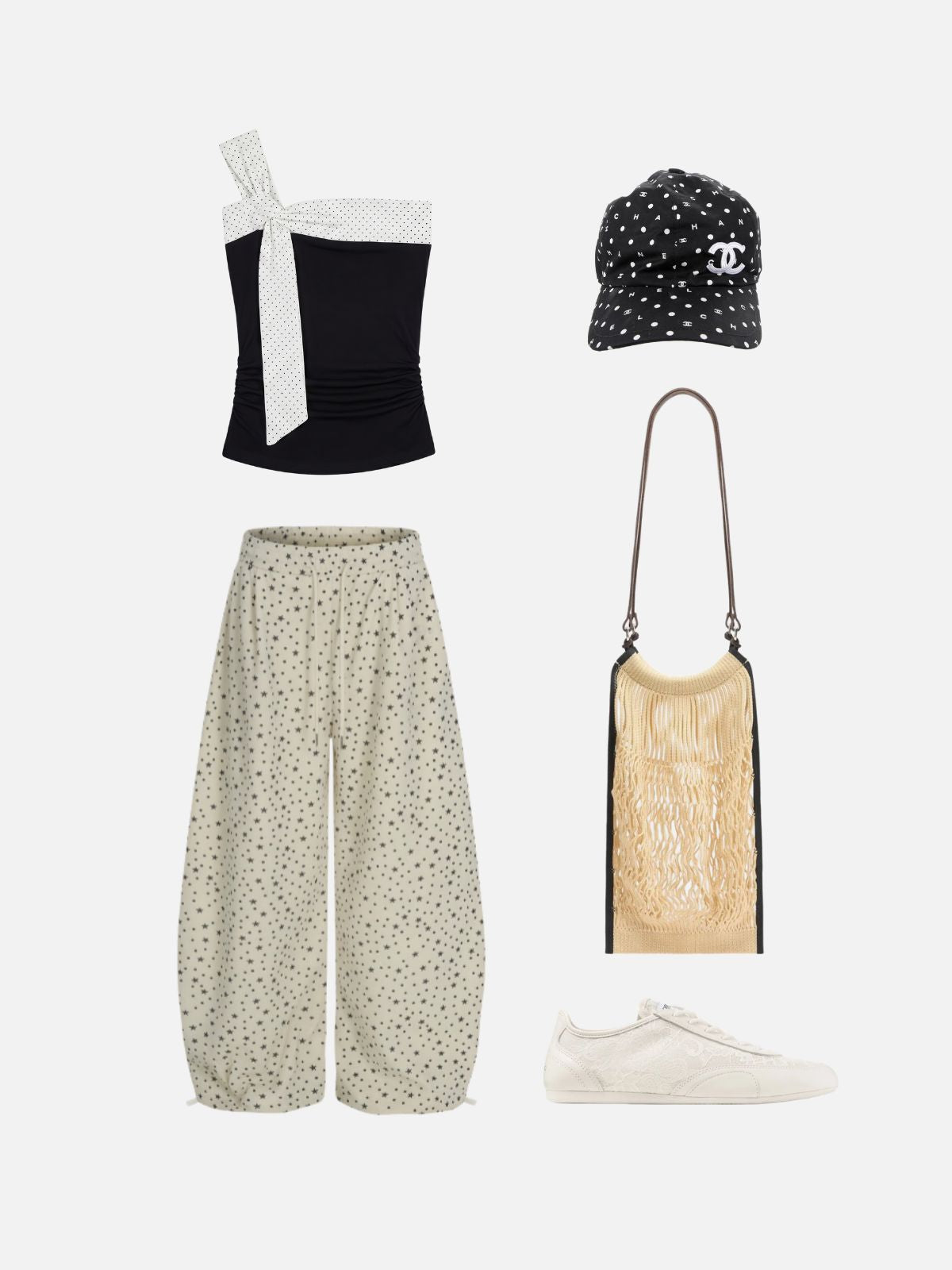 Haaura Polka Dot Bow Tube Top